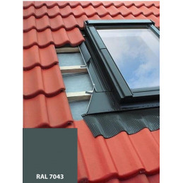 Lemování pro střešní okno 55x78 cm, ŠEDÁ RAL 7043, profilovaná krytina