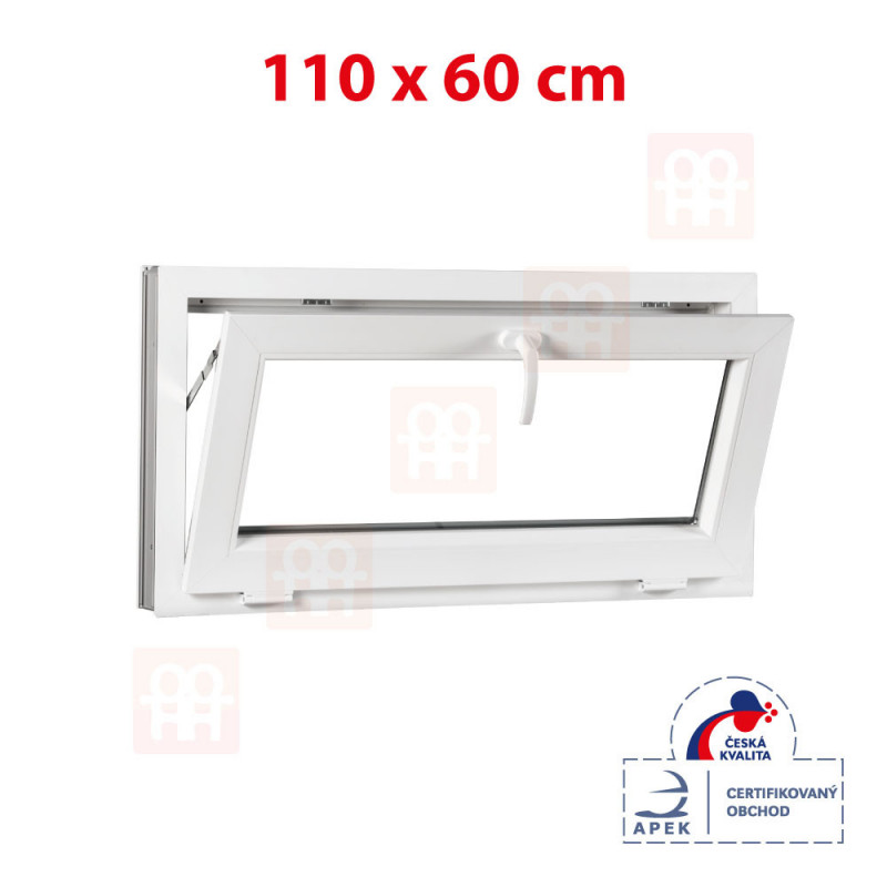 Plastové okno | 110x60 cm (1100x600 mm) | bílé | sklopné