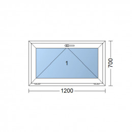 Sklopné plastové okno 120x70 cm, bílé, 6 komor
