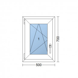 Plastové okno | 50x70 cm (500x700 mm) | bílé | otevíravé i sklopné | levé