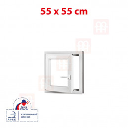 Plastové okno | 55x55 cm (550x550 mm) | bílé | otevíravé i sklopné | levé
