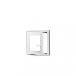 Plastové okno 55x55 cm, bílé, otevíravé i sklopné, levé, 6 komor