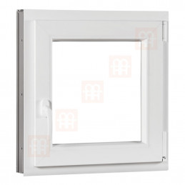Plastové okno 60 x 60 cm, bílé, otevíravé i sklopné, pravé, 6 komor