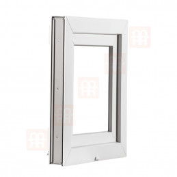 Plastové okno 60 x 60 cm, bílé, otevíravé i sklopné, pravé, 6 komor
