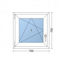 Plastové okno | 70x70 cm (700x700 mm) | bílé | otevíravé i sklopné | levé