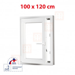 Plastové okno | 100x120 cm (1000x1200 mm) | bílé | otevíravé i sklopné | levé