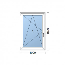 Plastové okno | 100x150 cm (1000x1500 mm) | bílé | otevíravé i sklopné | levé