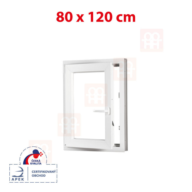 Plastové okno | 80x120 cm (800x1200 mm) | bílé | otevíravé i sklopné | levé