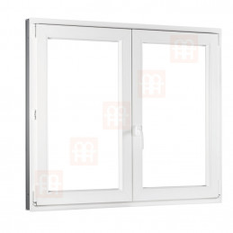 Dvoukřídlé plastové okno 130x110 cm, bílé, bez sloupku (štulp), pravé