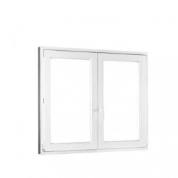 Plastové okno | 130x130 cm (1300x1300 mm) | bílé | dvoukřídlé bez sloupku (štulp) | pravé