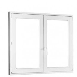 Dvoukřídlé plastové okno 180x150 cm, bílé, bez sloupku (štulp), pravé