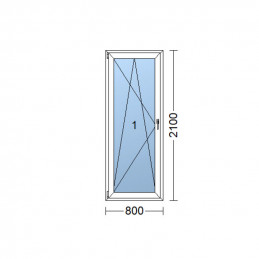 Plastové balkónové dveře 80 x 210 cm, otevíravé i sklopné, levé