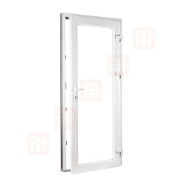 Plastové dveře 90x205 cm (900x2050mm) plné pravé bílé Trocal