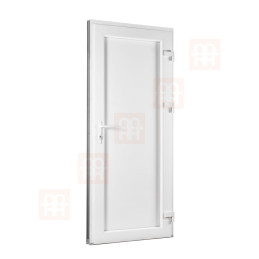 Plastové dveře 90x205 cm (900x2050mm) plné pravé bílé Trocal