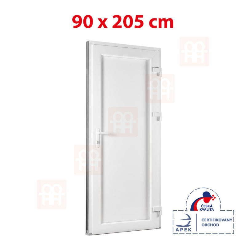 Plastové dveře 90x205 cm (900x2050 mm) bílé