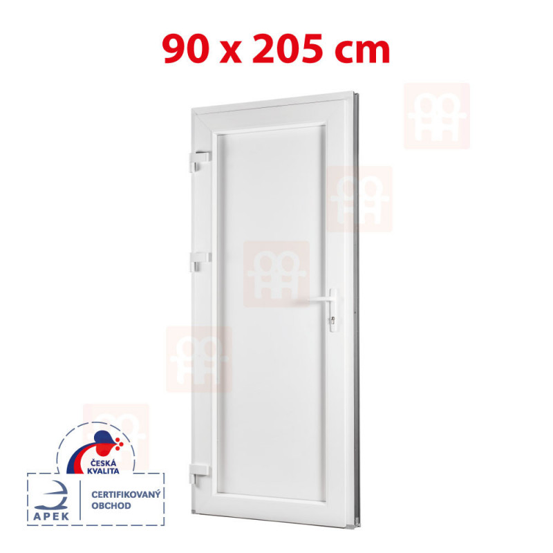 Plastové vchodové dvere 900 x 210 biele