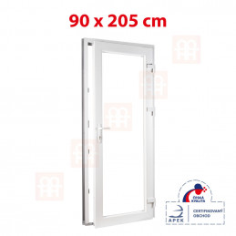 Plastové dveře 90x205 cm (900x2050 mm) bílé