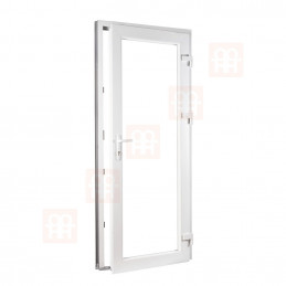 Plastové dveře | 90x205 cm (900x2050 mm) | bílé | prosklenné | pravé