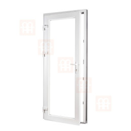 Plastové dveře 90x205 cm (900x2050mm) prosklené levé bílé Trocal