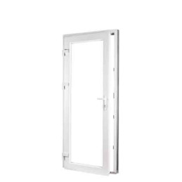 Plastové dveře 90x205 cm (900x2050mm) prosklené levé bílé Trocal