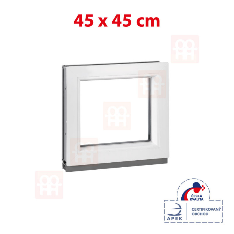Plastové okno | 45x45 cm (450x450 mm) | bílé | fixní (neotvíravé)