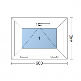 Plastové okno | 60x44 cm (600x440 mm) | bílé | sklopné