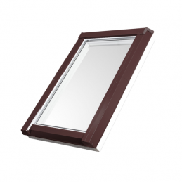 Střešní okno plastové | 78x118 cm (780x1180 mm) | bílé s hnědým oplechováním | SKYLIGHT
