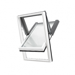 Střešní okno plastové | 78x98 cm (780x980 mm) | bílé s ŠEDÝM oplechováním | SKYLIGHT