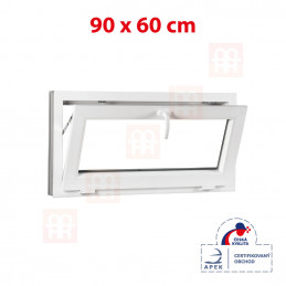 Plastové okno | 90x60 cm (900x600 mm) | bílé | sklopné
