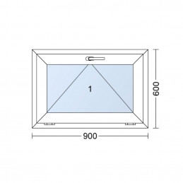 Plastové okno | 90x60 cm (900x600 mm) | bílé | sklopné