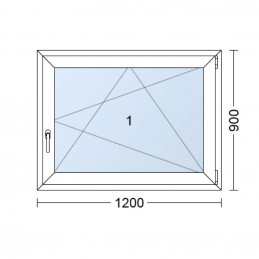 Plastové okno | 120 x 90 cm (1200 x 900 mm) | bílé | otevíravé i sklopné | pravé