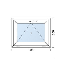 Plastové okno 80x60 cm (800x600mm) sklopné antracit/bílá Trocal
