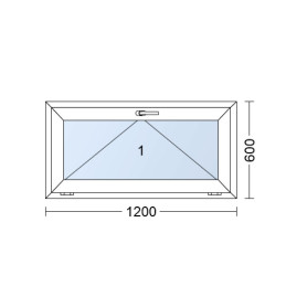Plastové okno 120x60 cm (1200x600mm) sklopné antracit/bílá Trocal