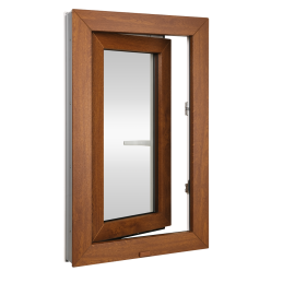 Plastové okno 60x120 cm (600x1200mm) otevíravé i sklopné pravé, zlatý dub/bílá Trocal