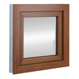 Plastové okno 80x80 cm (800x800mm) otevíravé i sklopné pravé, zlatý dub/bílá Trocal