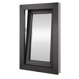 Plastové okno 50x80 cm (500x800mm) otevíravé i sklopné levé, antracit/bílá Trocal