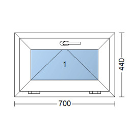 Plastové okno 70x44 cm (700x440mm) sklopné bílé Trocal Plastové okno 70x44 cm (700x440mm) sklopné bílé Trocal