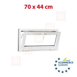 Plastové okno 70x44 cm (700x440mm) sklopné bílé Trocal Plastové okno 70x44 cm (700x440mm) sklopné bílé Trocal