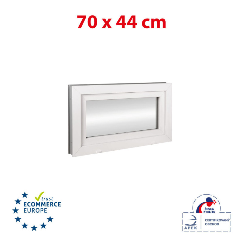Plastové okno 70x44 cm (700x440mm) sklopné bílé Trocal Plastové okno 70x44 cm (700x440mm) sklopné bílé Trocal
