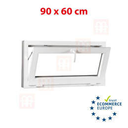 Plastové okno 90x60 cm (900x600mm) sklopné bílé Trocal Plastové okno 90x60 cm (900x600mm) sklopné bílé Trocal