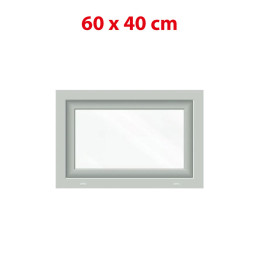 Plastové okno 600 × 400 mm (60 × 40 cm) sklopné bílé pro vedlejší prostory Aplast 60