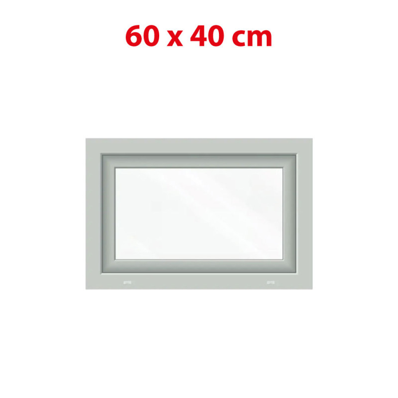 Plastové okno 600 × 400 mm (60 × 40 cm) sklopné bílé pro vedlejší prostory Aplast 60
