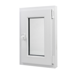 Plastové okno 400 × 600 mm (40 × 60 cm) otevíravě-sklopné pravé bílé pro vedlejší prostory Aplast 60