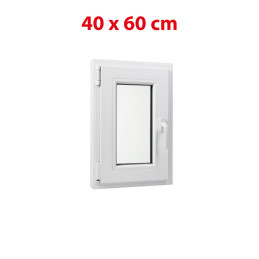 Plastové okno 400 × 600 mm (40 × 60 cm) otevíravě-sklopné levé bílé pro vedlejší prostory Aplast 60