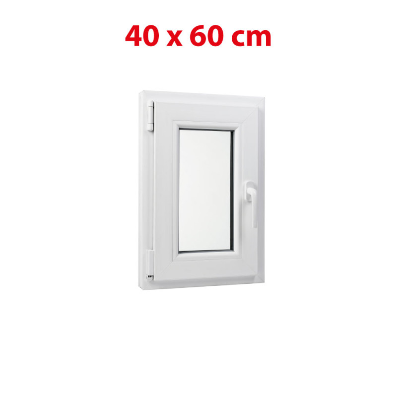 Plastové okno 400 × 600 mm (40 × 60 cm) otevíravě-sklopné levé bílé pro vedlejší prostory Aplast 60