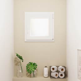 Plastové okno 600 × 600 mm (60 × 60 cm) otevíravě-sklopné pravé bílé pro vedlejší a technické prostory