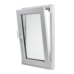 Plastové okno 600 × 900 mm (60 × 90 cm) otevíravě-sklopné pravé antracit/bílá pro vedlejší prostory Aplast 60