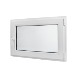Plastové okno 900 × 600 mm (90 × 60 cm) otevíravě-sklopné pravé zlatý dub/bílá pro vedlejší prostory Aplast 60