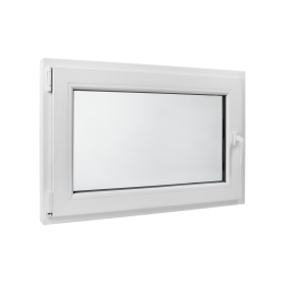 Plastové okno 900 × 600 mm (90 × 60 cm) otevíravě-sklopné levé zlatý dub/bílá pro vedlejší prostory Aplast 60