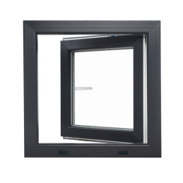 Plastové okno 500 × 500 mm (50 × 50 cm) otevíravě-sklopné levé antracit/bílá pro vedlejší prostory Aplast 60